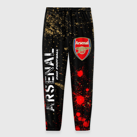 Мужские брюки 3D с принтом АРСЕНАЛ | Arsenal Pro Football + Краска , 100% полиэстер | манжеты по низу, эластичный пояс регулируется шнурком, по бокам два кармана без застежек, внутренняя часть кармана из мелкой сетки | arsenal | club | footbal | logo | pro football | арсенал | знак | клуб | краска | краски | логотип | логотипы | символ | символы | форма | футбол | футбольная | футбольный