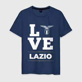 Мужская футболка хлопок с принтом Lazio Love Classic в Курске, 100% хлопок | прямой крой, круглый вырез горловины, длина до линии бедер, слегка спущенное плечо. | Тематика изображения на принте: club | football | lazio | logo | love | клуб | лацио | лого | мяч | символ | спорт | футбол | футболист | футболисты | футбольный