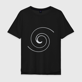 Мужская футболка хлопок Oversize с принтом Спираль Вселенной в Петрозаводске, 100% хлопок | свободный крой, круглый ворот, “спинка” длиннее передней части | абстрактное | абстракция | вселенная | космос | символ | спираль | спираль времени | спираль вселенной