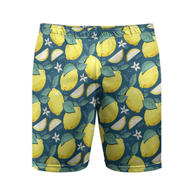 Мужские шорты спортивные с принтом Cute lemon pattern в Петрозаводске,  |  | Тематика изображения на принте: fruit | lemon | pattern | лимон | лимоны | паттерн | фрукт | фрукты