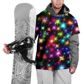 Накидка на куртку 3D с принтом ЦВЕТНЫЕ ЗВЕЗДЫ (COLORED STARS) в Белгороде, 100% полиэстер |  | звезды | красочные | межзвездный | разноцветный | розовый | синие | текстура | фиолетовый | цвет | цветные | черные