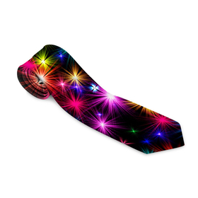Галстук 3D с принтом ЦВЕТНЫЕ ЗВЕЗДЫ (COLORED STARS) в Белгороде, 100% полиэстер | Длина 148 см; Плотность 150-180 г/м2 | звезды | красочные | межзвездный | разноцветный | розовый | синие | текстура | фиолетовый | цвет | цветные | черные