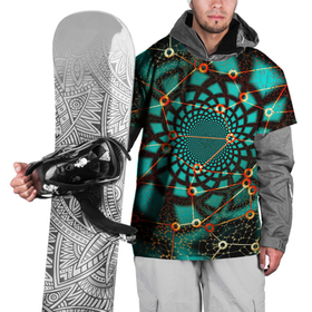 Накидка на куртку 3D с принтом ТЕКСТУРНЫЕ МОЛЕКУЛЫ (TEXTURE MOLECULES) , 100% полиэстер |  | абстракция | атом | геометрический | графика | красочный | круг | обои | синий | узор | фон
