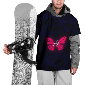 Накидка на куртку 3D с принтом бабочка неон FLY в Кировске, 100% полиэстер |  | бабочка | надпись | насекомые | неон | розовый