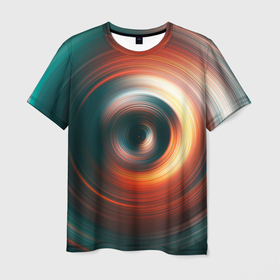 Мужская футболка 3D с принтом Цветные круги   Black hole в Белгороде, 100% полиэфир | прямой крой, круглый вырез горловины, длина до линии бедер | градиент геометрия | иллюстрация | круг | круги | фигуры