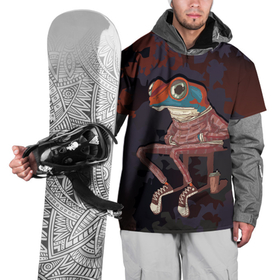 Накидка на куртку 3D с принтом Лягуха на стиле , 100% полиэстер |  | Тематика изображения на принте: жаба | земноводное | лягуха | лягушка | мода | стиль