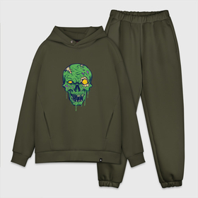 Мужской костюм хлопок OVERSIZE с принтом Зелёный зомби ,  |  | death | devil | halloween | horror | skull | zombie | демон | дьявол | зло | зомби | призрак | скелет | хоррор | хэллоуин | череп