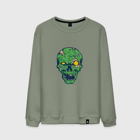 Мужской свитшот хлопок с принтом Зелёный зомби в Кировске, 100% хлопок |  | death | devil | halloween | horror | skull | zombie | демон | дьявол | зло | зомби | призрак | скелет | хоррор | хэллоуин | череп