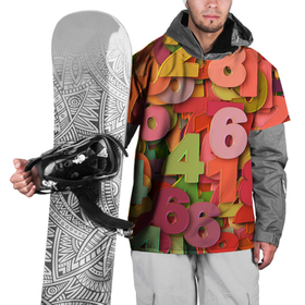Накидка на куртку 3D с принтом СМЕШАННЫЕ ЦИФРЫ в Курске, 100% полиэстер |  | два | зеленый | один | оранжевый | синий | счет | три | число