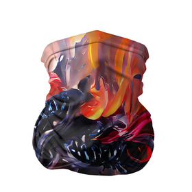 Бандана-труба 3D с принтом Уроборос в огне , 100% полиэстер, ткань с особыми свойствами — Activecool | плотность 150‒180 г/м2; хорошо тянется, но сохраняет форму | Тематика изображения на принте: bright | dark | dragon | fbstraction | fire | абстракция | броский | дракон | мрачный | огонь | рисунок | темный | фееричный | яркий