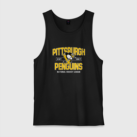 Мужская майка хлопок с принтом Pittsburgh Penguins Питтсбург Пингвинз , 100% хлопок |  | hockey | nhl | penguins | pittsburg | pittsburgh | pittsburgh penguins | usa | нхл | пингвинз | питтсбург | питтсбург пингвинз | спорт | сша | хоккей | шайба