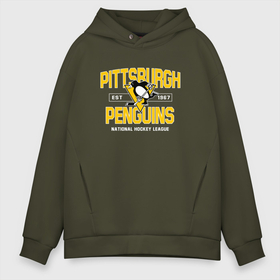 Мужское худи Oversize хлопок с принтом Pittsburgh Penguins Питтсбург Пингвинз в Санкт-Петербурге, френч-терри — 70% хлопок, 30% полиэстер. Мягкий теплый начес внутри —100% хлопок | боковые карманы, эластичные манжеты и нижняя кромка, капюшон на магнитной кнопке | hockey | nhl | penguins | pittsburg | pittsburgh | pittsburgh penguins | usa | нхл | пингвинз | питтсбург | питтсбург пингвинз | спорт | сша | хоккей | шайба