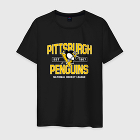 Мужская футболка хлопок с принтом Pittsburgh Penguins Питтсбург Пингвинз в Кировске, 100% хлопок | прямой крой, круглый вырез горловины, длина до линии бедер, слегка спущенное плечо. | hockey | nhl | penguins | pittsburg | pittsburgh | pittsburgh penguins | usa | нхл | пингвинз | питтсбург | питтсбург пингвинз | спорт | сша | хоккей | шайба