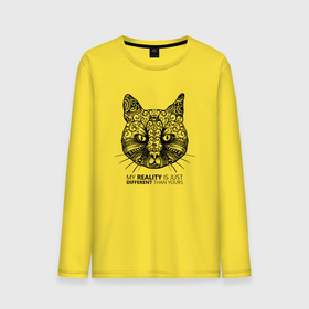 Мужской лонгслив хлопок с принтом Кот в стиле Мандала | Mandala Cat в Белгороде, 100% хлопок |  | cat | cats | esoteric | ethnic | fashion | forest | kitten | lover | lovers | mandala | sacral | scheme | style | буддизм | иллюстрация | ко | котейка | котёнок | котэ | кошка | лесное животное | лесной зверь | лесной кот | сакральная схема | стиль
