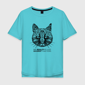 Мужская футболка хлопок Oversize с принтом Кот в стиле Мандала | Mandala Cat , 100% хлопок | свободный крой, круглый ворот, “спинка” длиннее передней части | cat | cats | esoteric | ethnic | fashion | forest | kitten | lover | lovers | mandala | sacral | scheme | style | буддизм | иллюстрация | ко | котейка | котёнок | котэ | кошка | лесное животное | лесной зверь | лесной кот | сакральная схема | стиль