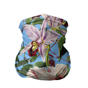 Бандана-труба 3D с принтом Цветы Сине Цветочный Букет в Тюмени, 100% полиэстер, ткань с особыми свойствами — Activecool | плотность 150‒180 г/м2; хорошо тянется, но сохраняет форму | flowers | природа | растение | флора | цветы