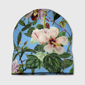 Шапка 3D с принтом Цветы Сине Цветочный Букет в Тюмени, 100% полиэстер | универсальный размер, печать по всей поверхности изделия | flowers | природа | растение | флора | цветы