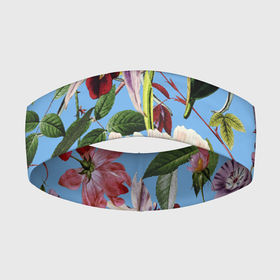 Повязка на голову 3D с принтом Цветы Сине Цветочный Букет в Екатеринбурге,  |  | flowers | природа | растение | флора | цветы