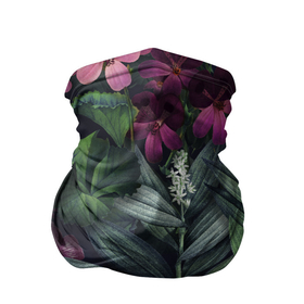 Бандана-труба 3D с принтом Цветы Ночные в Тюмени, 100% полиэстер, ткань с особыми свойствами — Activecool | плотность 150‒180 г/м2; хорошо тянется, но сохраняет форму | flowers | букет | природа | растение | флора | цветы