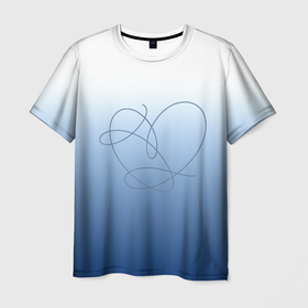 Мужская футболка 3D с принтом Сердце love yourself в Екатеринбурге, 100% полиэфир | прямой крой, круглый вырез горловины, длина до линии бедер | bangtan | bts | bts love yourself | gradient | heart | i need you | run | бантан | бантаны | бело голубая | бтс | бтс эра hyyh | ви | градиент | джин | на каждый день | намджун | тэхен | хоби | хосок | чг | чимин | чонгук | шуга | юнги