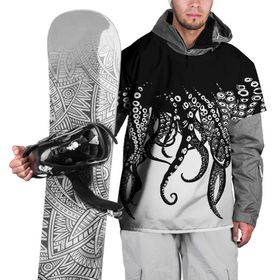Накидка на куртку 3D с принтом В щупальцах осьминога в Екатеринбурге, 100% полиэстер |  | octopus | асьменог | асьминог | в щупальцах осьминога | животное | морские животные | октопус | осьминог | подводный мир | щупальца | щупальцы