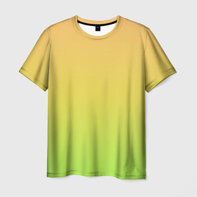 Мужская футболка 3D с принтом GRADIEND YELLOW GREEN в Курске, 100% полиэфир | прямой крой, круглый вырез горловины, длина до линии бедер | абстракция | амбре | без дизайна | градиент | градиент и ничего лишнего | градиенты | желтая | желто зеленый | желтый | зеленая | зеленое | зеленый | на весну | на каждый день | на лето | синий