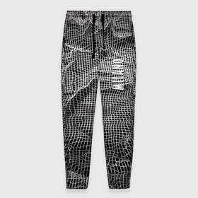 Мужские брюки 3D с принтом Мятая сетчатая ткань   Crumpled Mesh Fabric в Тюмени, 100% полиэстер | манжеты по низу, эластичный пояс регулируется шнурком, по бокам два кармана без застежек, внутренняя часть кармана из мелкой сетки | abstraction | fashion | grid | italy | milano | pattern | texture | абстракция | италия | милан | мода | сетка | текстура | узор