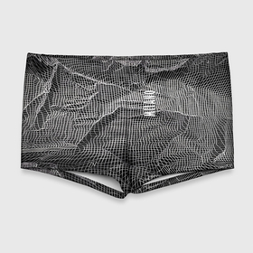 Мужские купальные плавки 3D с принтом Мятая сетчатая ткань   Crumpled Mesh Fabric в Новосибирске, Полиэстер 85%, Спандекс 15% |  | Тематика изображения на принте: abstraction | fashion | grid | italy | milano | pattern | texture | абстракция | италия | милан | мода | сетка | текстура | узор