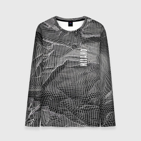 Мужской лонгслив 3D с принтом Мятая сетчатая ткань   Crumpled Mesh Fabric в Новосибирске, 100% полиэстер | длинные рукава, круглый вырез горловины, полуприлегающий силуэт | Тематика изображения на принте: abstraction | fashion | grid | italy | milano | pattern | texture | абстракция | италия | милан | мода | сетка | текстура | узор