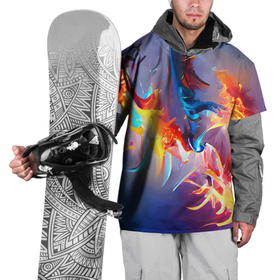 Накидка на куртку 3D с принтом Замерзшее пламя в Новосибирске, 100% полиэстер |  | abstraction | bright | colors | fire | flame | frozen | ice | multicolored | абстракция | горячий | краски | красочный | лед | огонь | пламя | разноцветный | сочный | фееричный | яркий