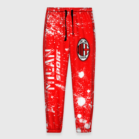 Мужские брюки 3D с принтом AC MILAN | AC Milan Sport + Арт в Тюмени, 100% полиэстер | манжеты по низу, эластичный пояс регулируется шнурком, по бокам два кармана без застежек, внутренняя часть кармана из мелкой сетки | ac | ac milan | acm | football | logo | milan | sport | клуб | краска | краски | лого | логотип | логотипы | милан | символ | символы | спорт | форма | футбол | футбольная | футбольный