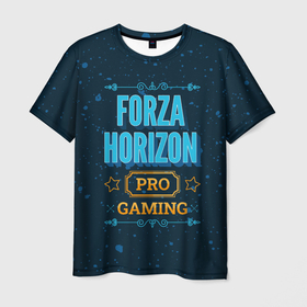 Мужская футболка 3D с принтом Forza Horizon Gaming PRO в Тюмени, 100% полиэфир | прямой крой, круглый вырез горловины, длина до линии бедер | forza | forza horizon | horizon | logo | paint | pro | брызги | игра | игры | краска | лого | логотип | символ | форза | хорайзон