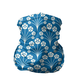 Бандана-труба 3D с принтом Векторные белые цветы в Кировске, 100% полиэстер, ткань с особыми свойствами — Activecool | плотность 150‒180 г/м2; хорошо тянется, но сохраняет форму | арт | белый | белый рисунок | вектор | векторный рисуно | куст | кусты | рисунок | синий | цветок | цветы