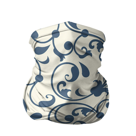 Бандана-труба 3D с принтом Гжелевый вьюнок в Новосибирске, 100% полиэстер, ткань с особыми свойствами — Activecool | плотность 150‒180 г/м2; хорошо тянется, но сохраняет форму | арт | вектор | вьюнок | гжель | народный рисунок | рисунок | синий | синий рисунок | хохлома | цветок | цветы
