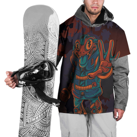Накидка на куртку 3D с принтом Токсичная лягуха , 100% полиэстер |  | Тематика изображения на принте: frog | toxic | жаба | животное | лягуха | лягушка | токсичный