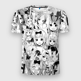 Мужская футболка 3D Slim с принтом Госпожа Кагуя паттерн , 100% полиэстер с улучшенными характеристиками | приталенный силуэт, круглая горловина, широкие плечи, сужается к линии бедра | anime | chika fujiwara | kaguya sama wa kokurasetai | аниме | анимэ | в любви как на войне | госпожа кагуя | тика фудзивара | чика фудживара