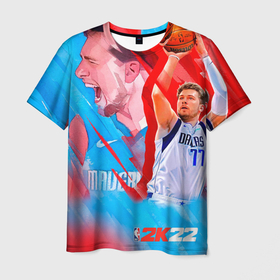 Мужская футболка 3D с принтом NBA 2K22 , 100% полиэфир | прямой крой, круглый вырез горловины, длина до линии бедер | баскетбол | игра | мяч | спорт | спортсмен