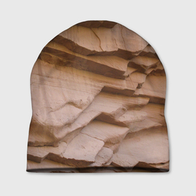 Шапка 3D с принтом Рельефные скалы   Relief rocks в Санкт-Петербурге, 100% полиэстер | универсальный размер, печать по всей поверхности изделия | mountains | rock | stone | texture | горы | камень | скала | текстура