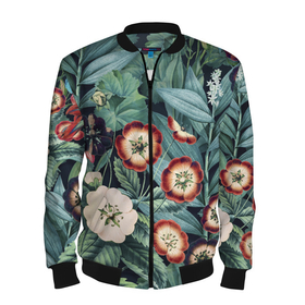 Мужской бомбер 3D с принтом Цветы Полуночные в Ухте, 100% полиэстер | застегивается на молнию, по бокам два кармана без застежек, по низу бомбера и на воротнике - эластичная резинка | Тематика изображения на принте: flowers | букет | природа | растение | флора | цветы
