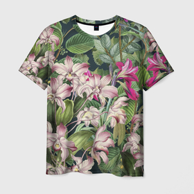 Мужская футболка 3D с принтом Цветы Лилия Тигровая , 100% полиэфир | прямой крой, круглый вырез горловины, длина до линии бедер | flowers | букет | лилии | природа | растение | флора | цветы