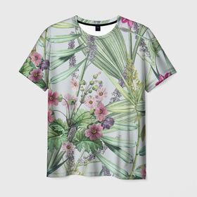 Мужская футболка 3D с принтом Цветы Солнечная Коса , 100% полиэфир | прямой крой, круглый вырез горловины, длина до линии бедер | flowers | букет | природа | растение | флора | цветы