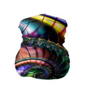 Бандана-труба 3D с принтом Красочная фрактальная спираль   Colorful fractal spiral в Курске, 100% полиэстер, ткань с особыми свойствами — Activecool | плотность 150‒180 г/м2; хорошо тянется, но сохраняет форму | fashion | fractal | neon | spiral | vanguard | авангард | мода | неон | спираль | фрактал