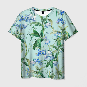 Мужская футболка 3D с принтом Цветы Незабудки , 100% полиэфир | прямой крой, круглый вырез горловины, длина до линии бедер | flowers | букет | незабудки | природа | растение | флора | цветы
