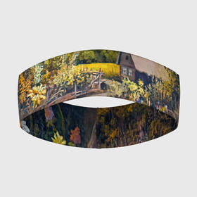 Повязка на голову 3D с принтом Домик в цветущем лесу в Курске,  |  | bright | flowers | forest | house | morning | sun | trees | деревья | домик | лес | солнце | утро | цветы | яркое