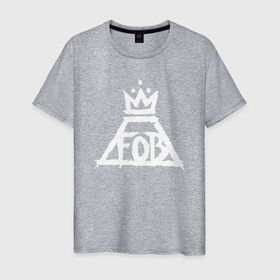 Мужская футболка хлопок с принтом Fall Out Boy FOB logo в Кировске, 100% хлопок | прямой крой, круглый вырез горловины, длина до линии бедер, слегка спущенное плечо. | Тематика изображения на принте: fall out boy | fob | logo | music | rock | лого | музыка | рок