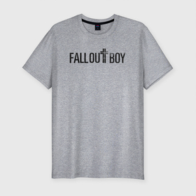 Мужская футболка хлопок Slim с принтом Fall Out Boy Centuries logo в Новосибирске, 92% хлопок, 8% лайкра | приталенный силуэт, круглый вырез ворота, длина до линии бедра, короткий рукав | fall out boy | fob | logo | music | rock | лого | музыка | рок
