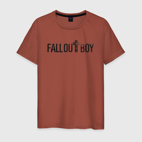 Мужская футболка хлопок с принтом Fall Out Boy Centuries logo , 100% хлопок | прямой крой, круглый вырез горловины, длина до линии бедер, слегка спущенное плечо. | fall out boy | fob | logo | music | rock | лого | музыка | рок