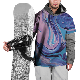Накидка на куртку 3D с принтом Жидкий акрил абстракция в Белгороде, 100% полиэстер |  | абстракция | акрил | жидкий фон | краски | необычный | психоделика | узор | фиолетовый