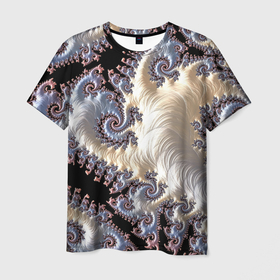 Мужская футболка 3D с принтом Авангардный фрактальный паттерн   Avant garde fractal pattern в Санкт-Петербурге, 100% полиэфир | прямой крой, круглый вырез горловины, длина до линии бедер | abstraction | fashion | fractal | pattern | vanguard | абстракция | авангард | мода | узор | фрактал
