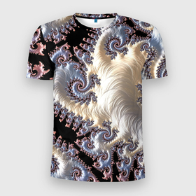 Мужская футболка 3D Slim с принтом Авангардный фрактальный паттерн   Avant garde fractal pattern в Кировске, 100% полиэстер с улучшенными характеристиками | приталенный силуэт, круглая горловина, широкие плечи, сужается к линии бедра | abstraction | fashion | fractal | pattern | vanguard | абстракция | авангард | мода | узор | фрактал